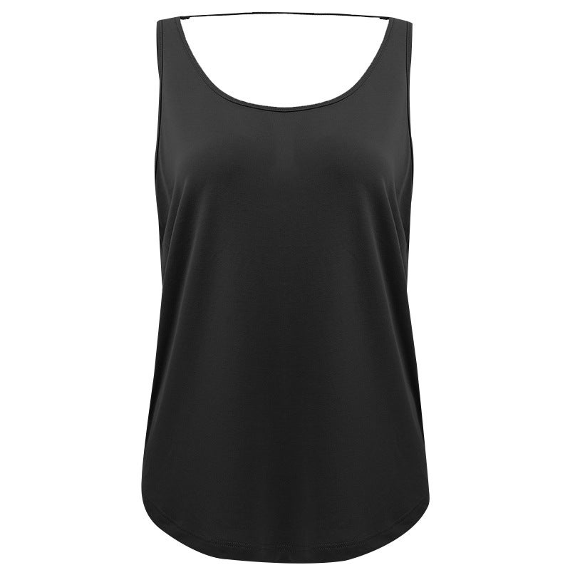 Generic Sleeveless Sports Tank Top Womens Fitness Yoga Wear Light gray  - Image 3