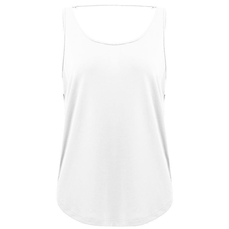 Generic Sleeveless Sports Tank Top Womens Fitness Yoga Wear Light gray  - Image 2