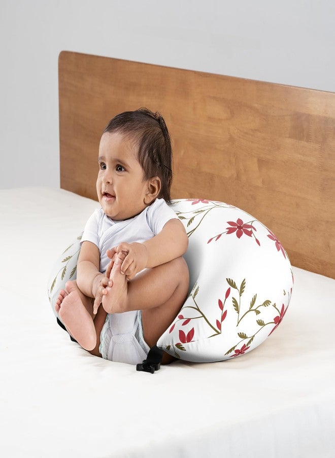 Wakefit Feeding Pillow for New Born Baby | 3 Months Warranty | 5 in 1 Nursing Pillow with Belt and Hoop for Breastfeeding with Cotton Removable Cover | Sakura White - Image 5