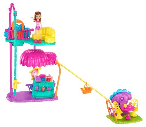 Polly Pocket مجموعة لعب مقهى الحيوانات الأليفة من بولي بوكيت وول بارتي - Image 1