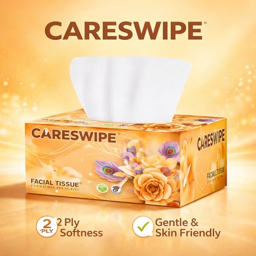 Careswipe Tissue Paper Box | 600 Pulls | 6 Packs x 100 Pulls | Soft & Absorbent Facial Tissue | 2 Ply Gentle Face Tissue for Home, Office & Car Use - Image 5