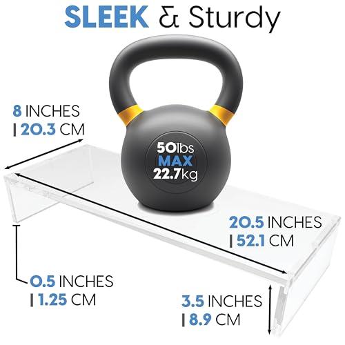 Mammoth High Grade Heavy Duty Clear Acrylic Computer Monitor Riser Stand for Home and Office, 20" Wide Base with 50LBs Load - Image 5