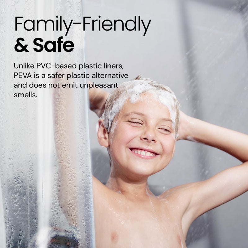LiBa Bathroom Shower Curtain - Waterproof Plastic Shower Curtain Premium PEVA Non-Toxic with Rust Proof Grommets Clear 10G Heavy Duty Bathroom Accessories 72x84 - Image 5