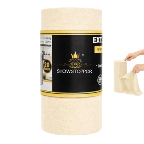 Showstopper Microfiber Cleaning Cloth Roll, Reusable Tear Away Microfiber Towels,Washable, Ultra Absorbent, Rags Cleaning, Dishcloths, Cleaning Cloth for Car, Home or Kitchen. (Cream, 25cm X 25cm) - Image 1