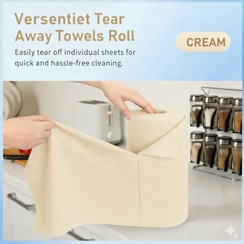 Showstopper Microfiber Cleaning Cloth Roll, Reusable Tear Away Microfiber Towels,Washable, Ultra Absorbent, Rags Cleaning, Dishcloths, Cleaning Cloth for Car, Home or Kitchen. (Cream, 25cm X 25cm) - Image 3