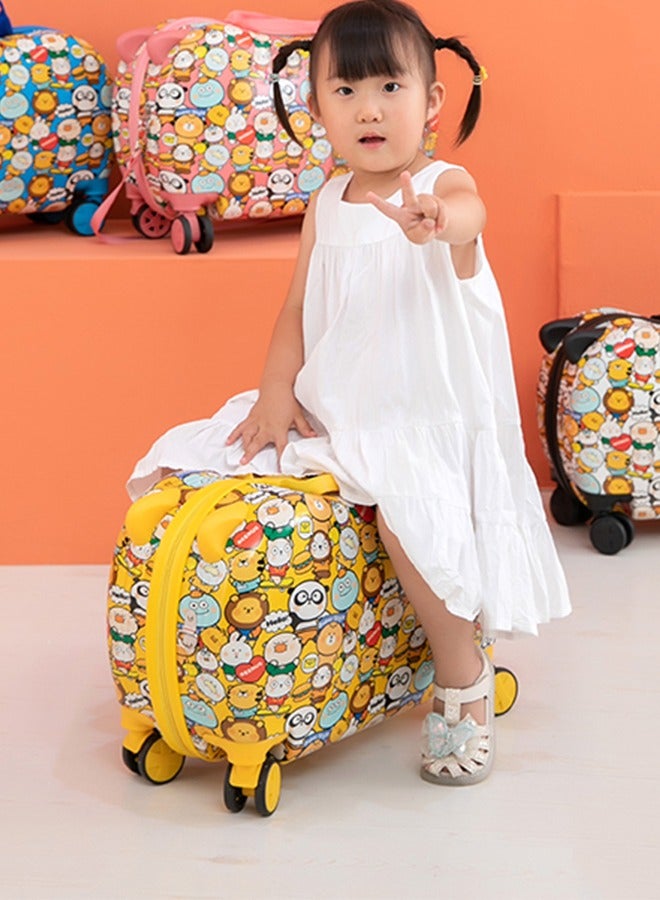 Kids Trolley Case, Ride-On Suitcase 2 In 1 Kid Luggage Organizer Waterproof Carry On Travel Bag Children's Motorcycle Trunk Storage Box,Kids Luggage With Spinner Wheels  - Image 1