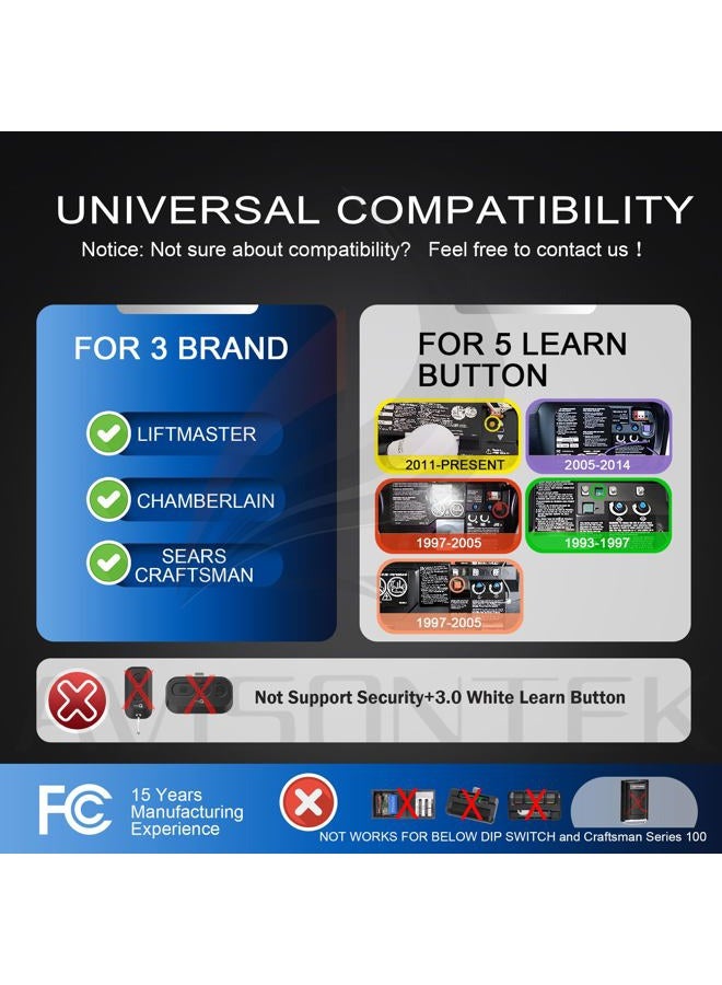 Avisontek 1Pcs 940EV-P2 2Pcs 953EV-P2 Universal Chamberlain Garage Door Opener Keypad Remote - Image 2