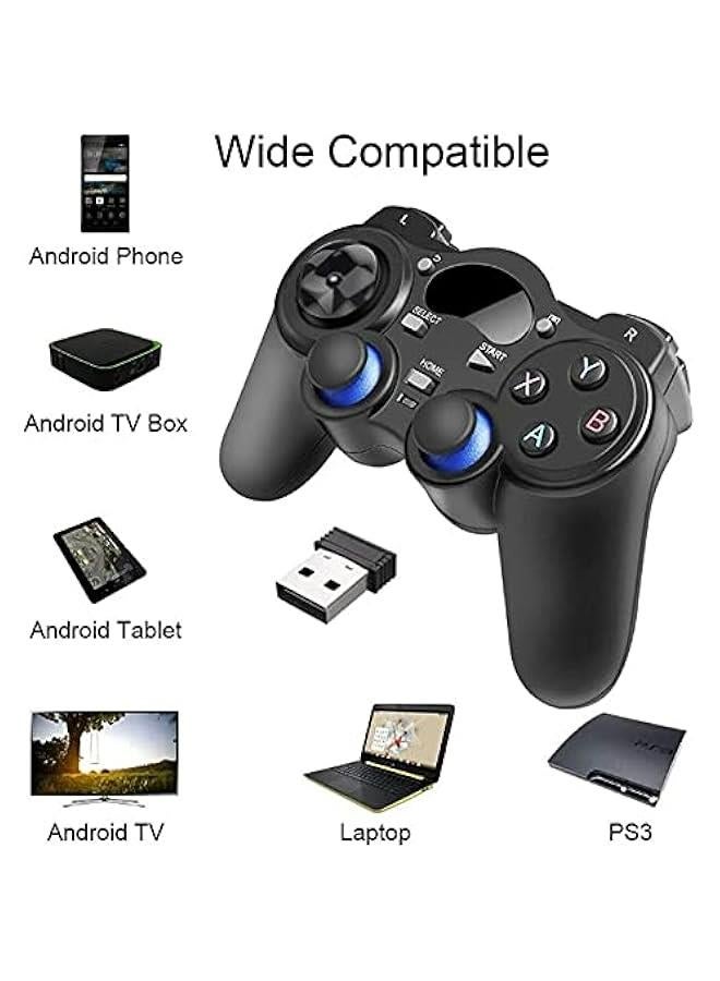 يد تحكم ألعاب لاسلكية يو اس بي للكمبيوتر المحمول والكمبيوتر (ويندوز XP/7/8/10) وبلاي ستيشن 3 والستيم - أسود - Image 5
