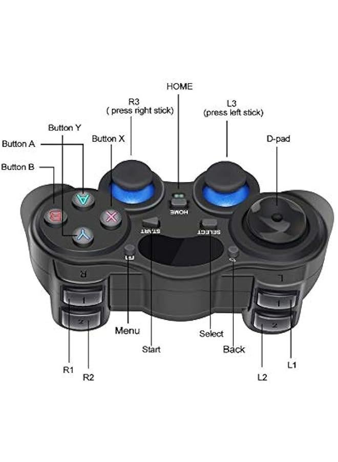يد تحكم ألعاب لاسلكية يو اس بي للكمبيوتر المحمول والكمبيوتر (ويندوز XP/7/8/10) وبلاي ستيشن 3 والستيم - أسود - Image 4