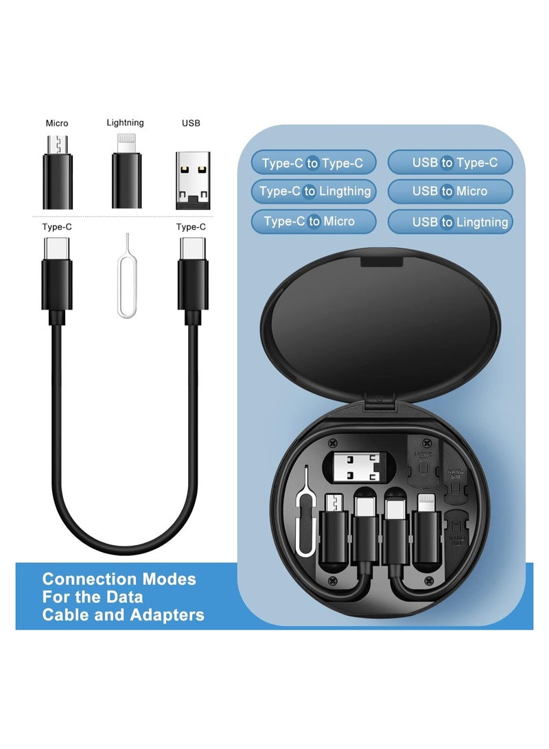 QSHOP® Multifunctional USB Data Cable 60W Fast Charging Mini Storage Box for Digital Electronic Gadgets Card Removal Pins Set