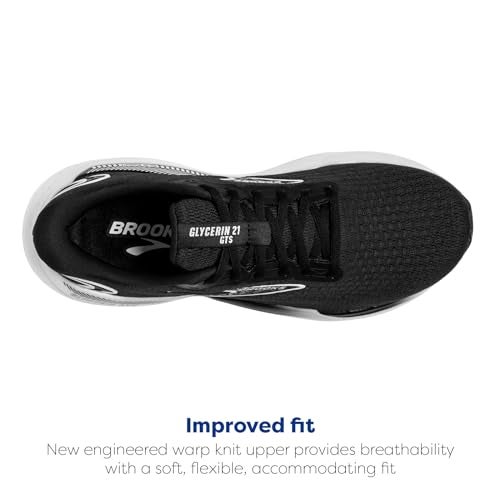 Brooks Women’s Glycerin GTS 21 Supportive Running Shoe - Black/Grey/White - 7 Medium - Image 4