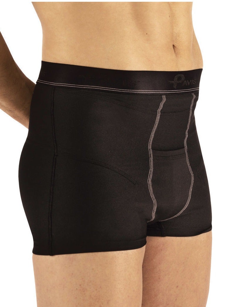 PAVIS HerniaBoxer – Adjustable Groin Support for Single & Double Inguinal Hernia, 2 Removable Compression Pads, Italy Brand, Bacteriostatic Material, 100% Cotton - Image 1