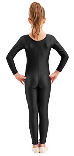 speerise Girls Unitards Gymnastics Long Sleeves Full Body Toddler Ballet Leotards for Kids Costumes, Black, L - Image 4
