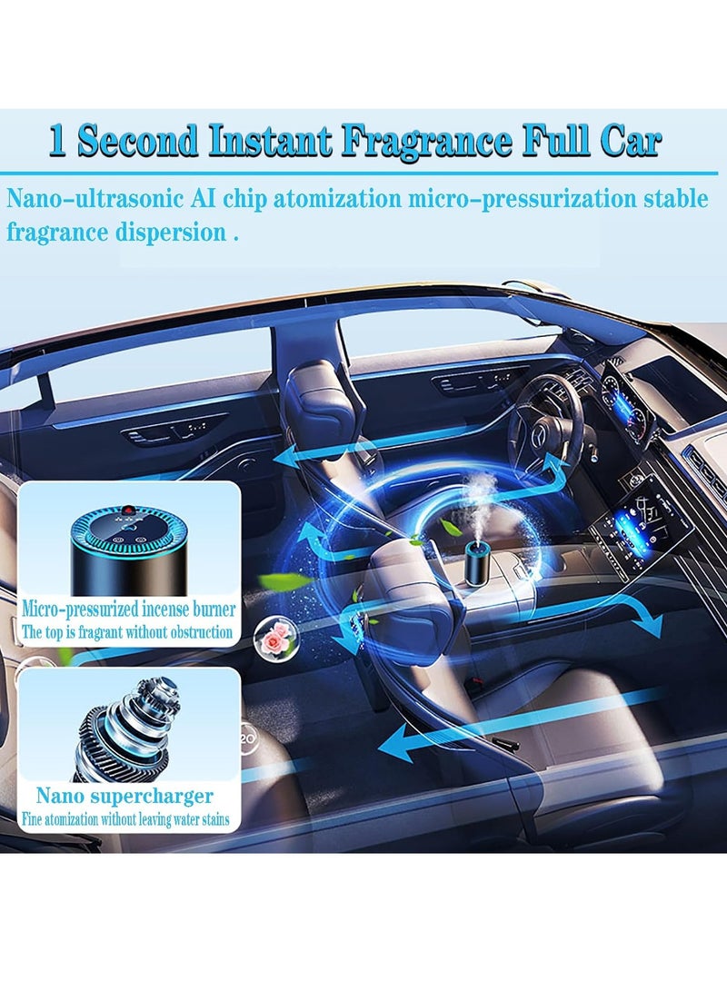 Car Diffuser Smart Car Air Freshener USB Rechargeable Mini Portable Diffuser with 7 LED Color Changing Light and Auto-Off Safety Switch for Car Home Office Bedroom - Image 2
