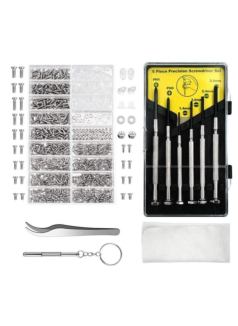 DIY Crafts Diy Crafts CTDIYHI57119 Kit Eyeglass Repair Kit Sunglasses Repair Kit With Nose Pads Screws Screwdriver Tweezers Pack of 1 Set Kit 1 Multicolor  - Image 1