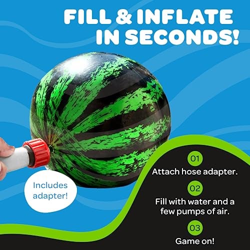 Watermelon Ball كرة البطيخ المتوهجة - لعبة بركة تتلألأ في الظلام للأطفال من عمر 8-12، المراهقين، البالغين - لعبة بركة بطول 9 بوصات للمتعة العائلية - Image 4