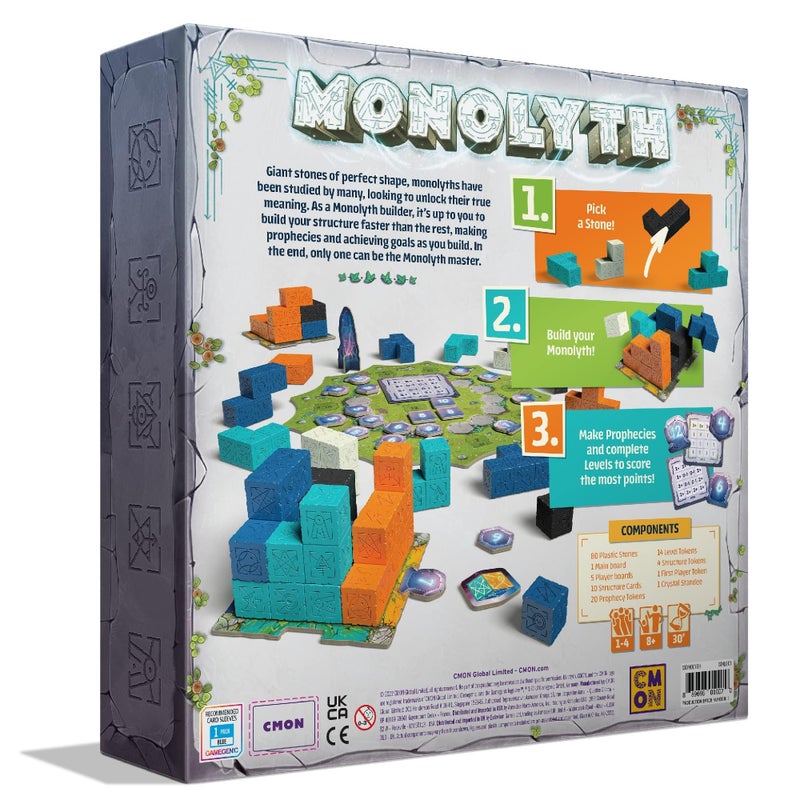 CMON Monolyth | Monolith Building Strategy Board Game | Tactile Puzzle | Fun Family Activity for Kids and Adults | Ages 8+ | 1-4 Players | 30 Minutes Playtime, Multicolor (MNL001) - Image 4