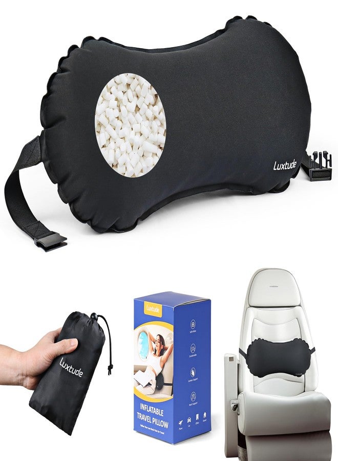 Luxtude Inflatable Lumbar Pillow for Airplane Travel, Lumbar Support Pillow for Office Chair/Car, Self-Inflating Travel Airplane Pillows, Back Support Pillows for Reducing Back/Neck Pain - Image 1