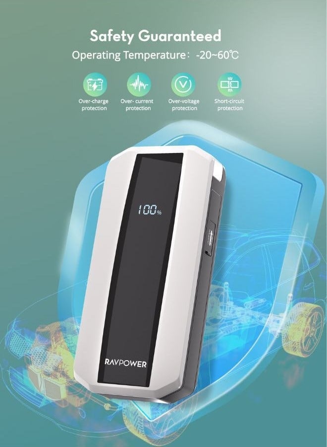 RAVPOWER RAVPower 3-in-1 Jump Starter with 11000mAh Power Bank & LED Flashlight - Image 3
