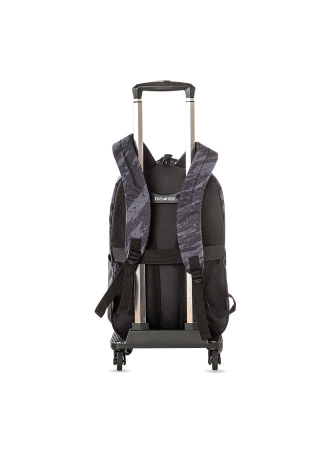 Eazy Kids Eazy Kids 20" School Bag w/ 4 Wheel Trolley, Laptop Compartment - Fast & Fearless Black  - Image 3