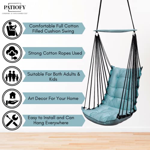 Patiofy Baby Swing/Swing For Kids/Jhula For Kids/Baby Hanging Swing/Baby Hanging Swing Chair/Baby Swing Chair/Swing For Kids For Home/Kids Chair/Swing For Kids -Ocean Blue-Metal,20 Cm,4 Cm - Image 5