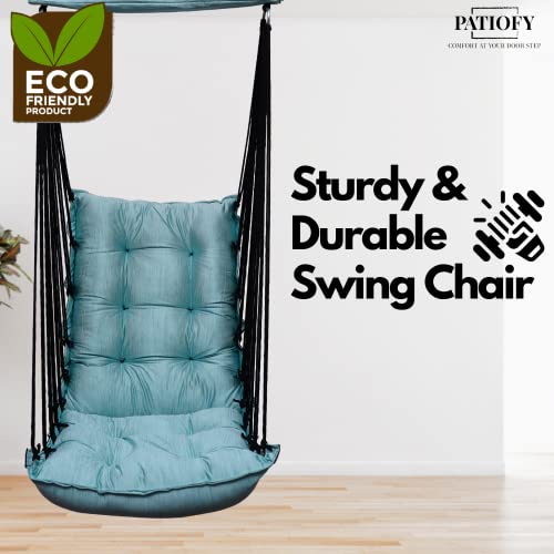Patiofy Baby Swing/Swing For Kids/Jhula For Kids/Baby Hanging Swing/Baby Hanging Swing Chair/Baby Swing Chair/Swing For Kids For Home/Kids Chair/Swing For Kids -Ocean Blue-Metal,20 Cm,4 Cm - Image 4