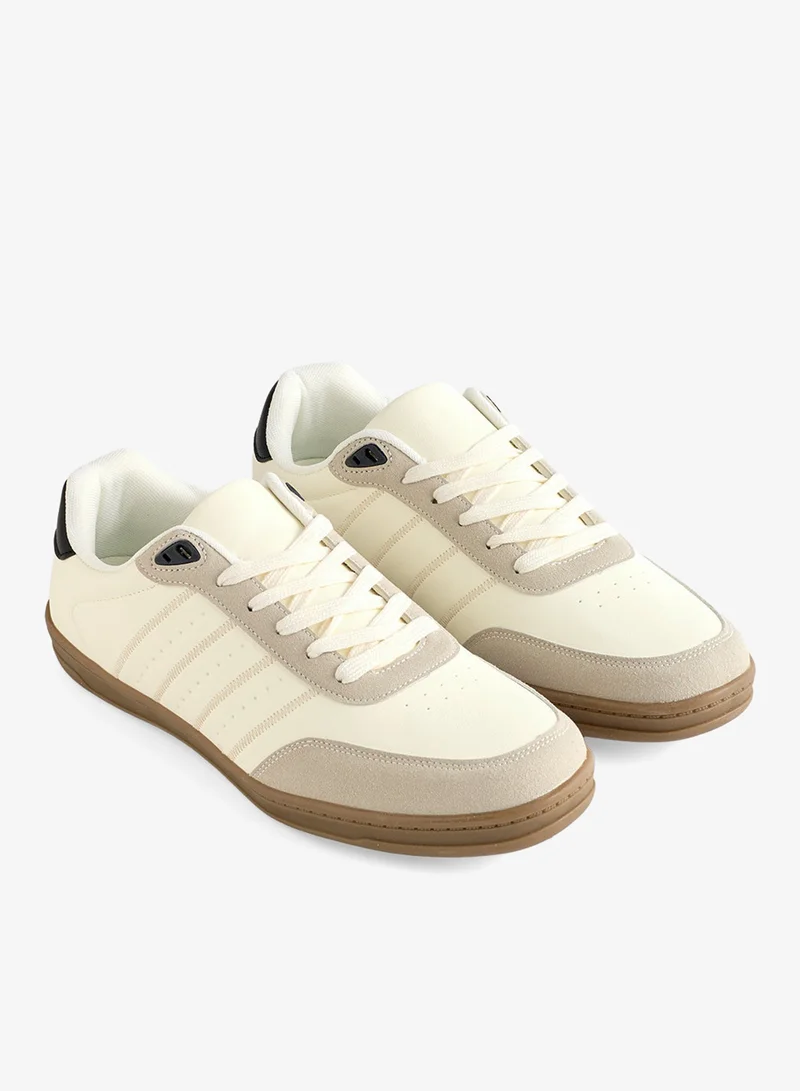 Redtag Men White Retro Sneakers