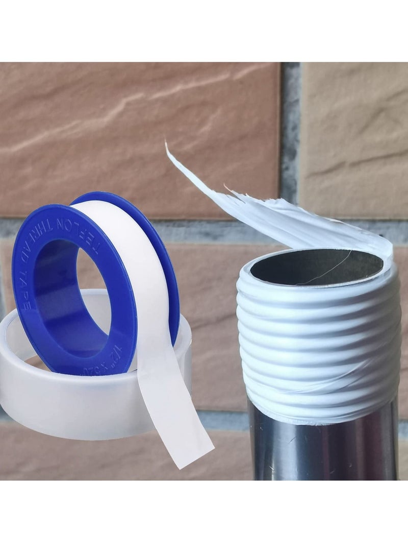 SYOSI 10 Rolls of Waterproof Raw Material Plumber's Tape for Plumbing Faucet Sealant Tape, Plumbing Tape, Sealing Tape, Thread Sealant Tape, Shower Head Plumber's Tape (1/2" Wide X 394" Long)  - Image 2