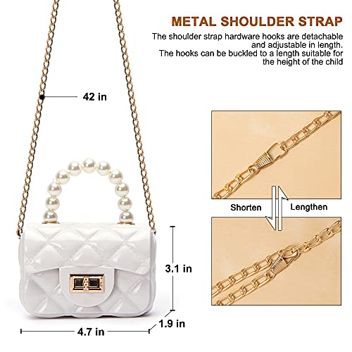 JienClound Little Girls Crossbody Purses Handbag Mini Casual Messenger Shoulder Bag for Kids (white) - Image 2