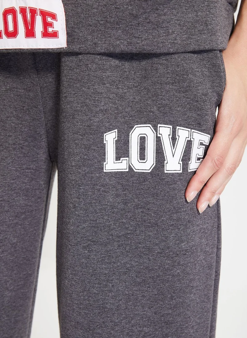 trendyol Printed Hoodie & Pants Set