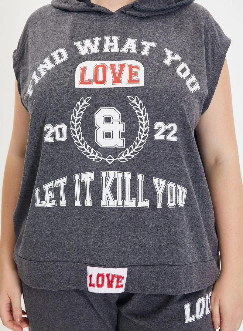 trendyol Printed Hoodie & Pants Set