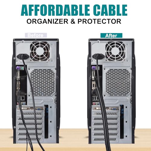 Allwin 1/2 Inch Wire Loom Split Tubing - 10 ft Cord Protector Electric Wires Covers, Automotive Wire Flexible Conduit, Plastic Wire Cover with Cable Zip Tie - Image 4