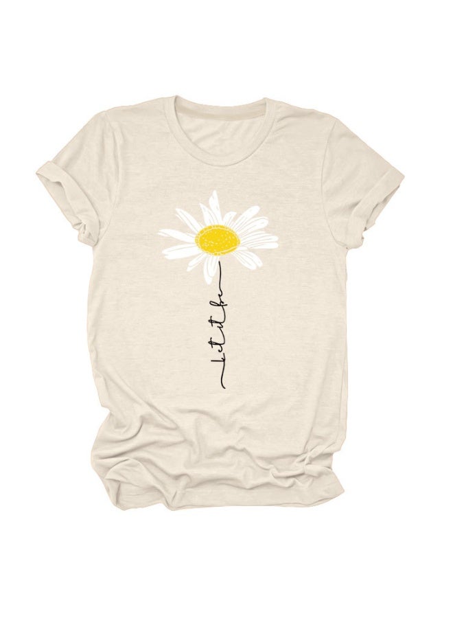 Women's Vintage Floral T Shirt Boho Wildflower Graphic Loose Tees Short Sleeve Casual Tops - Image 1
