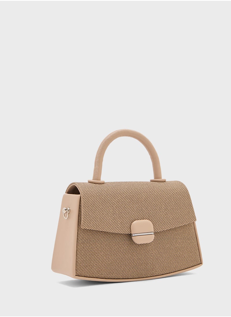 ELLA - Contrast Color Satchel Bag - Image 1