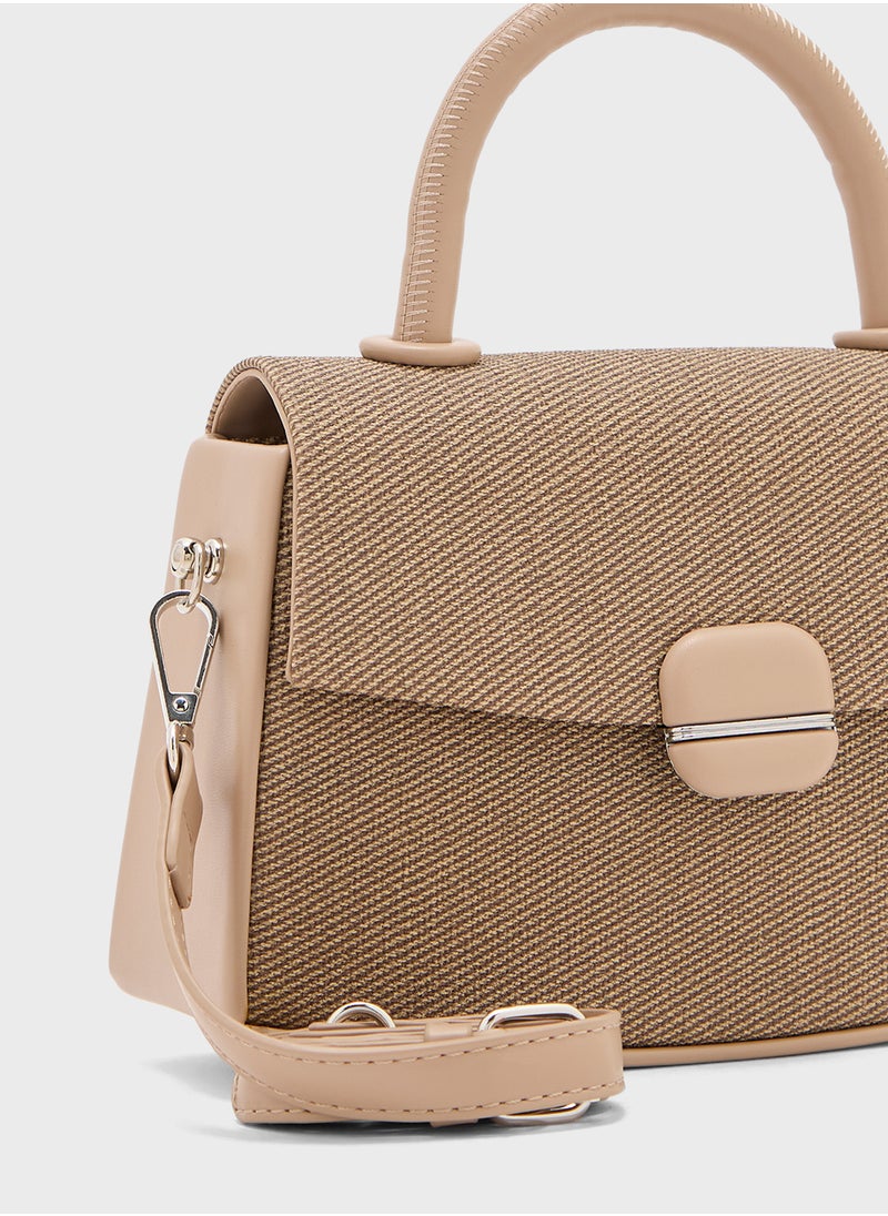 ELLA - Contrast Color Satchel Bag - Image 1