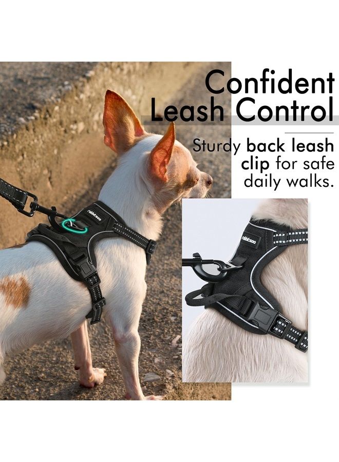Rabbitgoo Dog Harness, No-Pull Pet Harness with 2 Leash Clips, Adjustable Soft Padded Dog Vest, Reflective No-Choke Pet Oxford Vest with Easy Control Handle for Small Dogs, Black, X-Small - Image 5
