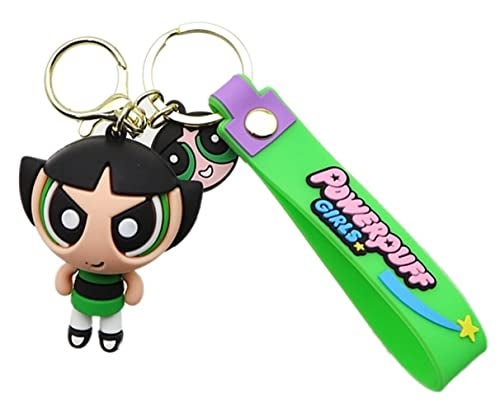 TCB Creations Powerpuff Cartoon Buttercup 3D Silicone Charm Keychain Keyring - Image 2