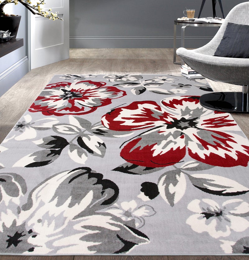 Rugshop Rugshop Modern Floral Area Rugs 5 X 7 Red