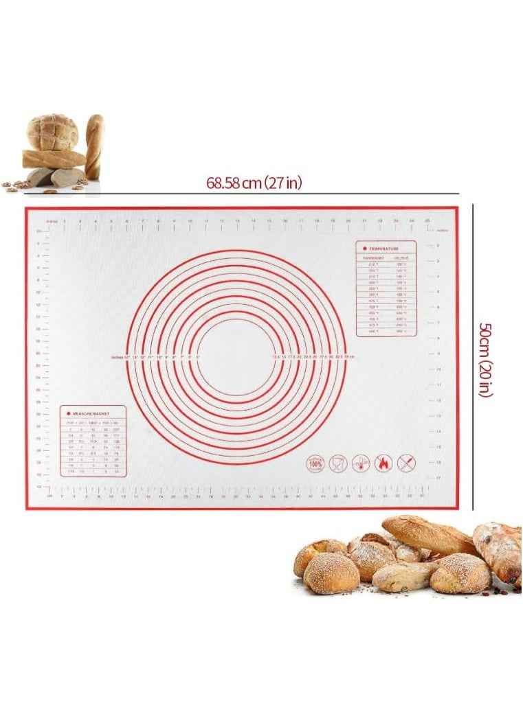 70x50cm Silicone Baking Mat - Nonstick Pastry & Dough Rolling Mat for Bread, Cookies, Pizza | Easy Clean, Heat Resistant, Food Grade | Large Kitchen Baking Tool for Home & Pro Use - Image 2