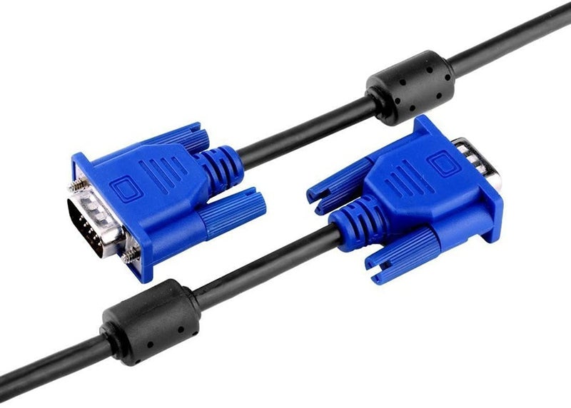 JGD PRODUCTS Male to Male VGA Cable 1 Meter, Support PC/Monitor/LCD/LED, Plasma, Projector, TFT, Blue - Image 1