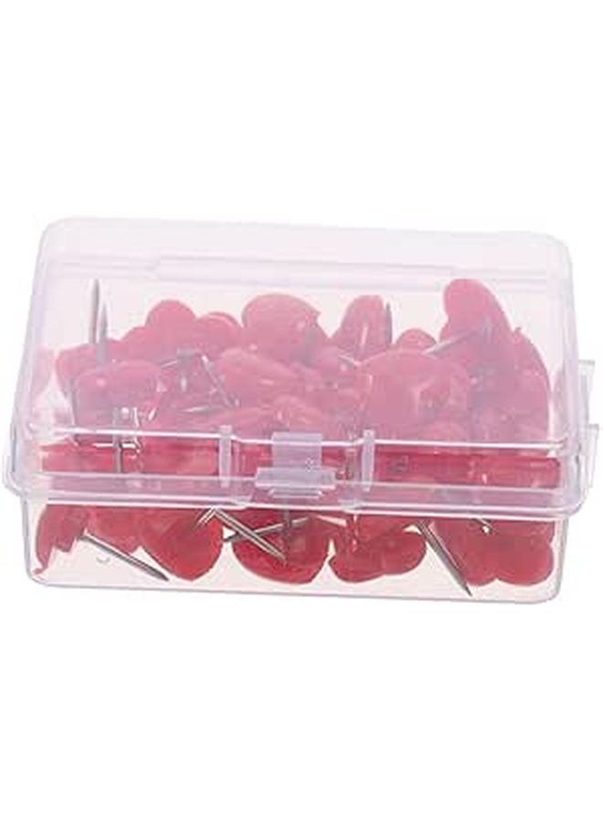 Red Heart Shaped Push Pins 100pcs Decorative Thumb Tacks for Notice Cork Boards Office Home School Organization - Image 1