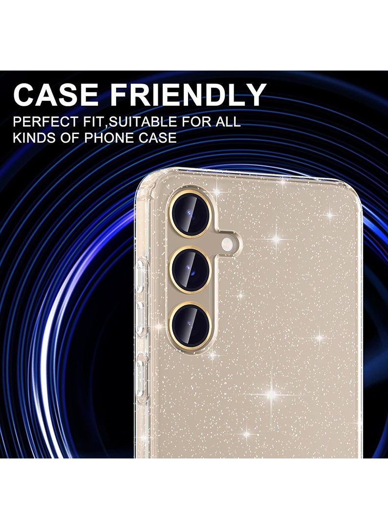 Theodor Samsung Galaxy S25 3 Pcs Camera Lens Protector With 9H Tempered HD Glass Camera Cover Anti Scratch Aluminum Alloy Camera Ring, Titanium Gold - Image 5