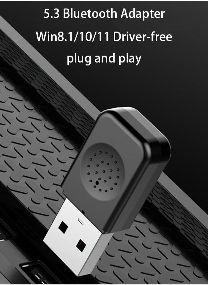 Generic USB Bluetooth 5.3 Adapter For PC, Bluetooth for Computer Desktop Laptop, Wireless Transfer for Bluetooth Headphones Speakers Keyboard Mouse Printers Support Windows 8.1/10/11  - Image 1