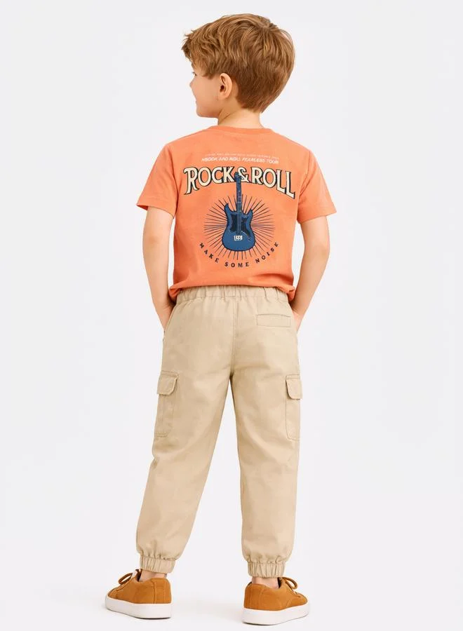 victor and jane Boys Graphic Print T-Shirt and Cargo Pocket Joggers Set
