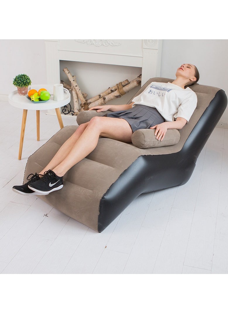 General Inflatable sofa S-shaped inflatable flocking sofa new lazy inflatable sofa lunch break inflatable recliner idea  - Image 2