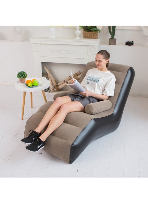 Inflatable sofa S-shaped inflatable flocking sofa new lazy inflatable sofa lunch break inflatable recliner idea