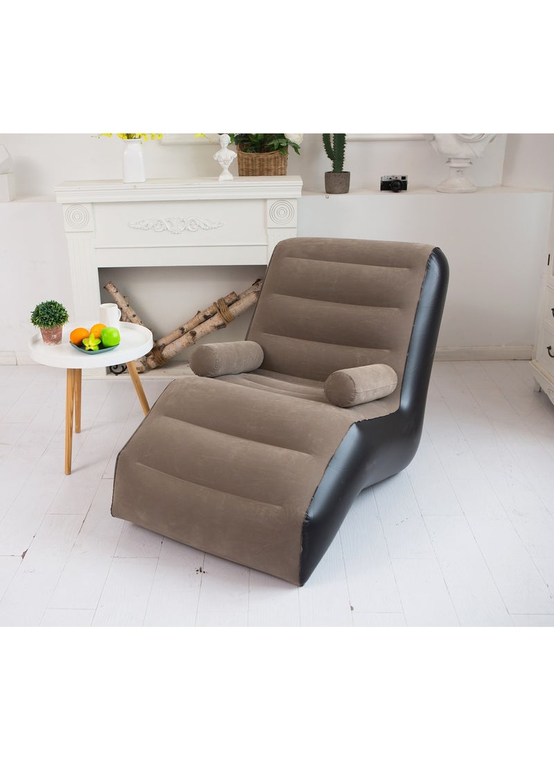General Inflatable sofa S-shaped inflatable flocking sofa new lazy inflatable sofa lunch break inflatable recliner idea  - Image 4