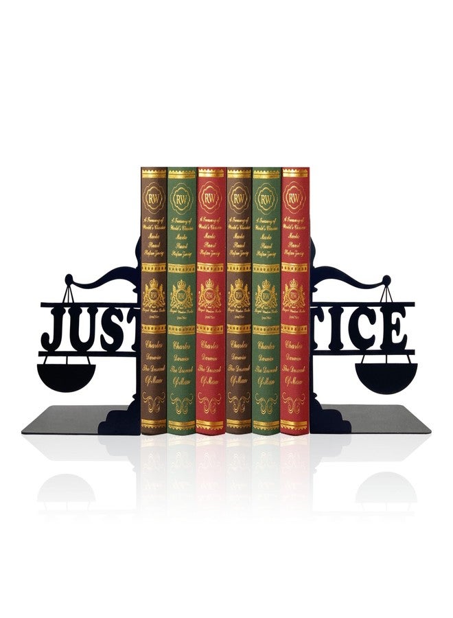 فاصلات كتب على شكل عدالة، سدادة كتب معدنية سوداء سحرية، هدايا فريدة للمحامين وأصدقاء طلاب القانون، ديكور لغرفة الدراسة أو المكتب المنزلي - Image 1