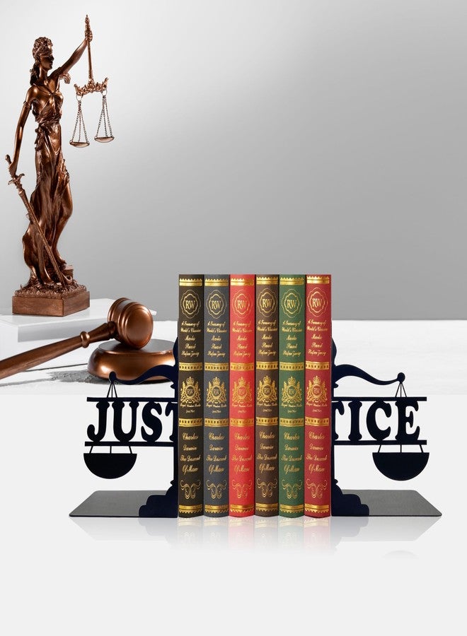 فاصلات كتب على شكل عدالة، سدادة كتب معدنية سوداء سحرية، هدايا فريدة للمحامين وأصدقاء طلاب القانون، ديكور لغرفة الدراسة أو المكتب المنزلي - Image 3