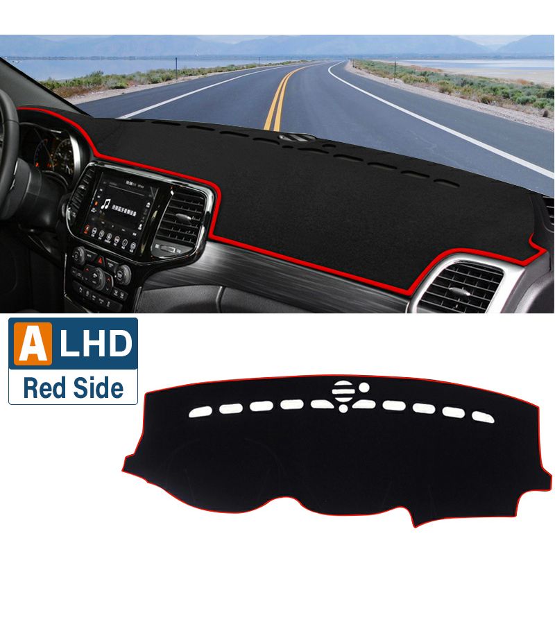 Right Hand Drive Dashboard Mat Cover For Jeep Grand 2011 2012 2013 2014 2015 2016 2017 2018 2019 Black Car Interior Mat - Image 4